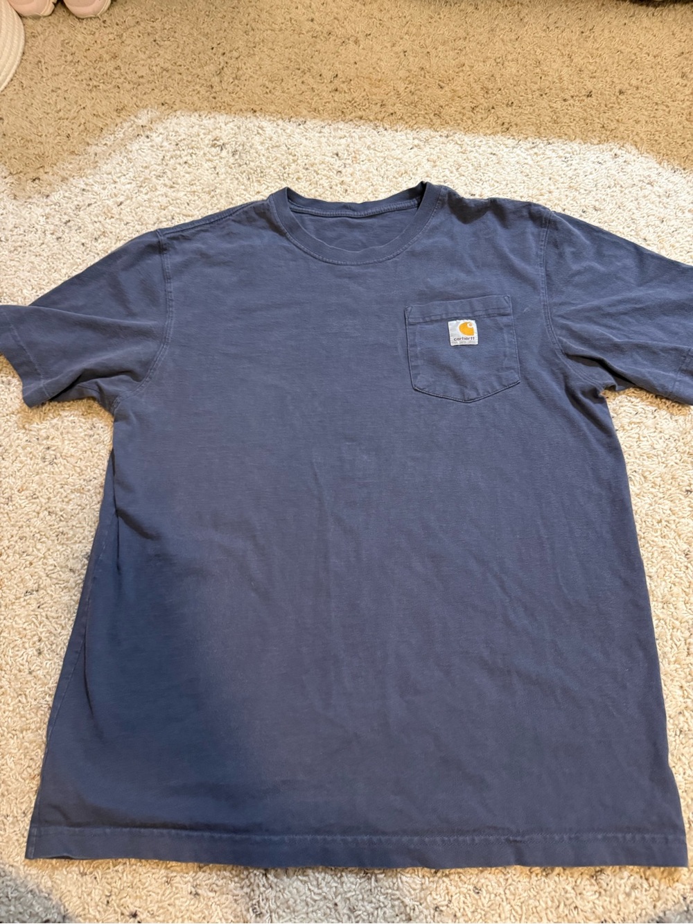 Carhartt Navy Short Sleeve Pocket Tee with Logo Patch
